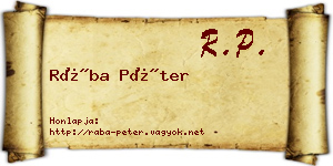 Rába Péter névjegykártya